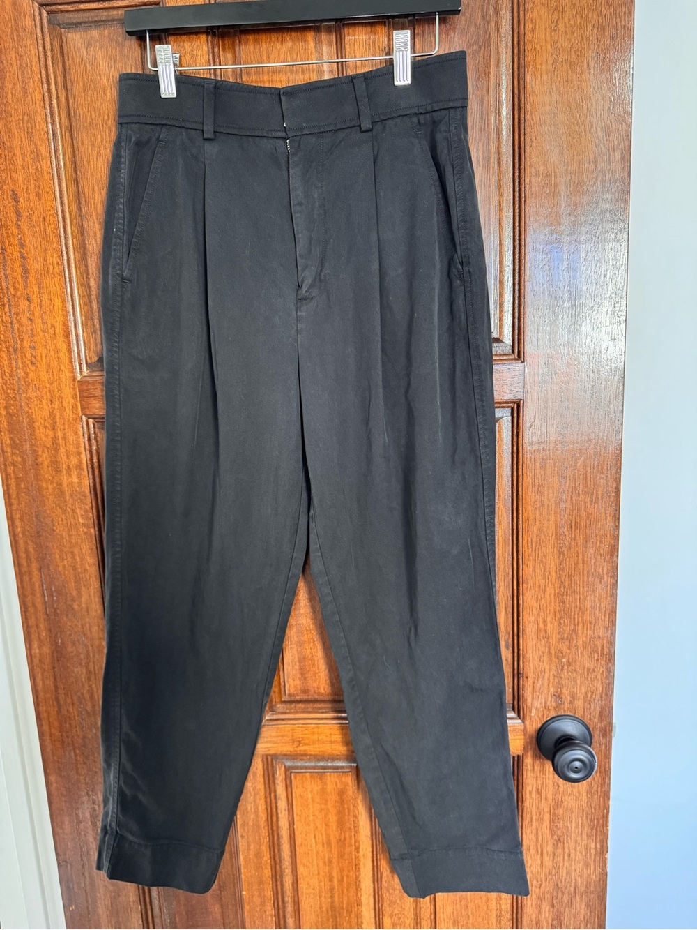 Everlane Black Pleated Tapered Dress Pants